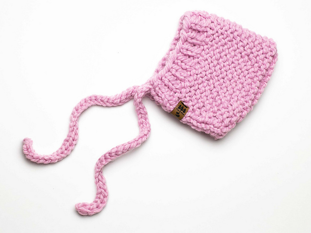 Garter Stitch Pixie Bonnet Hat