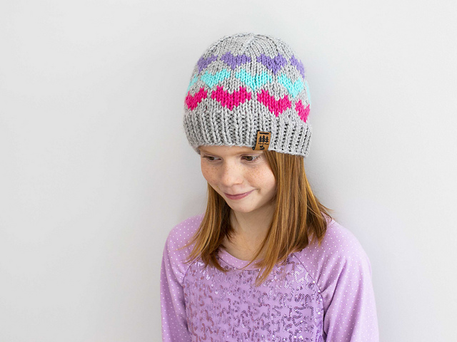 Colorful Hearts Beanie Hat