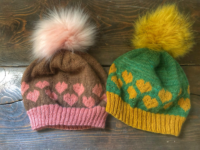 Love Heart Bobble Hat