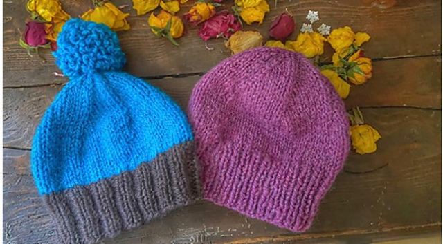 Beginner knit flat hat
