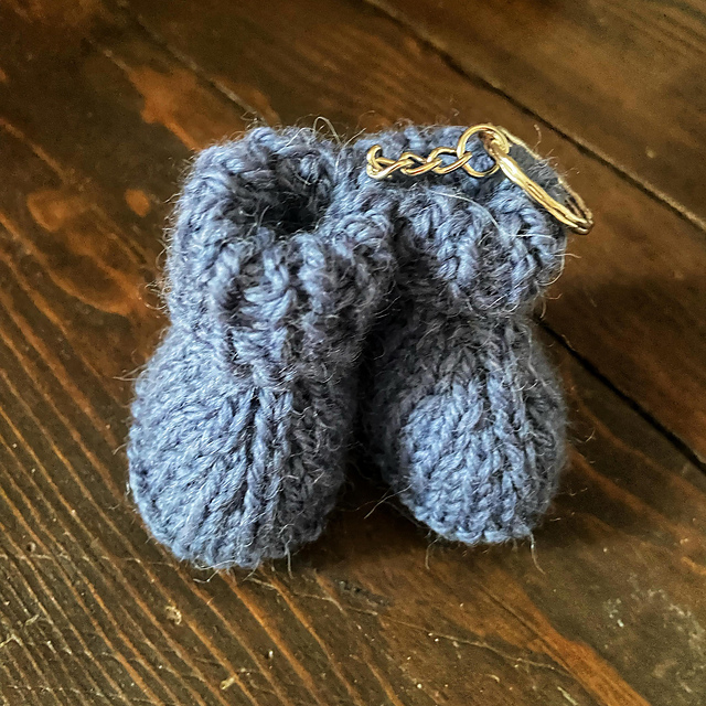 Doll's baby bootie keyring