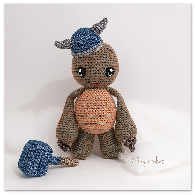 Ichabod the tortoise warrior amigurumi