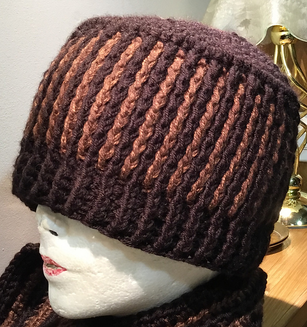 Thermal crochet hat and scarf