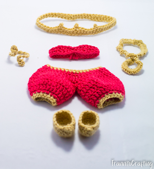 Jasmine Princess Amigurumi Red Clothing