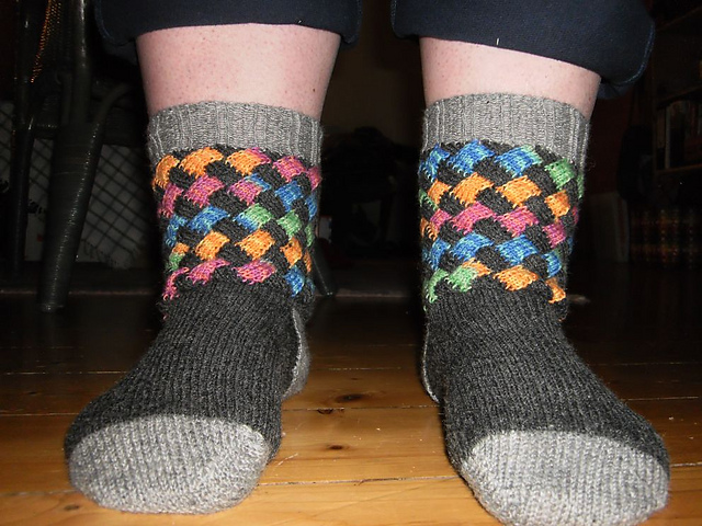 Entrelac-Strümpfe
