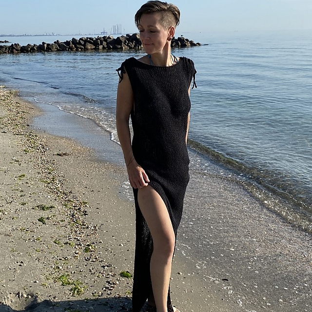 crochet beach dress free pattern Black Aqua Cotton Beach Dress with Embroidery – Lindsey Brown main image 0
