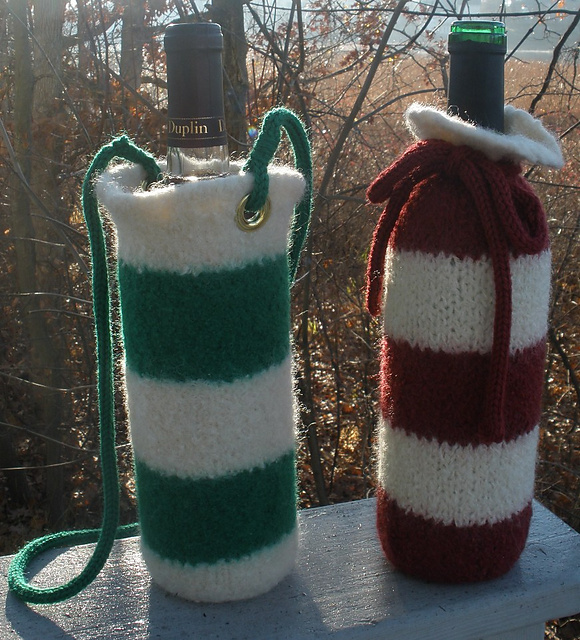 Felted Wine Bottle Tote/ Gift Bag