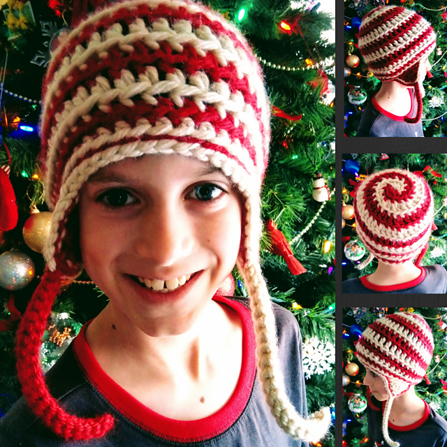 Peppermint Swirl Ear Flaps Hat