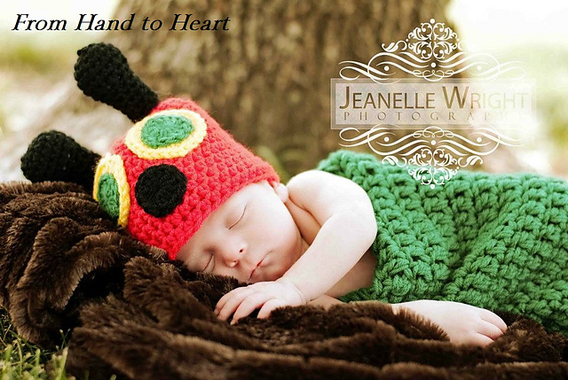 Hungry Caterpillar Hat and Cocoon set, single or twin