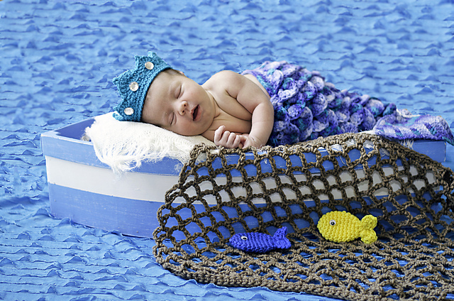 Newborn Mermaid Tail and Tiara