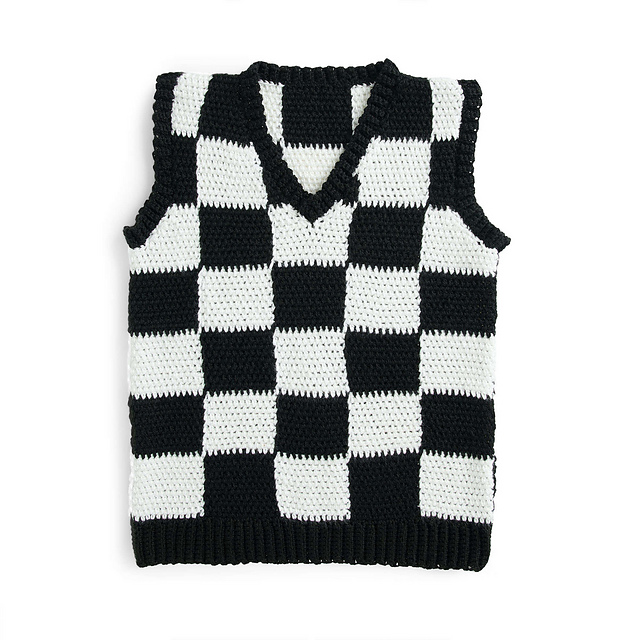 Chessboard Crochet Vest
