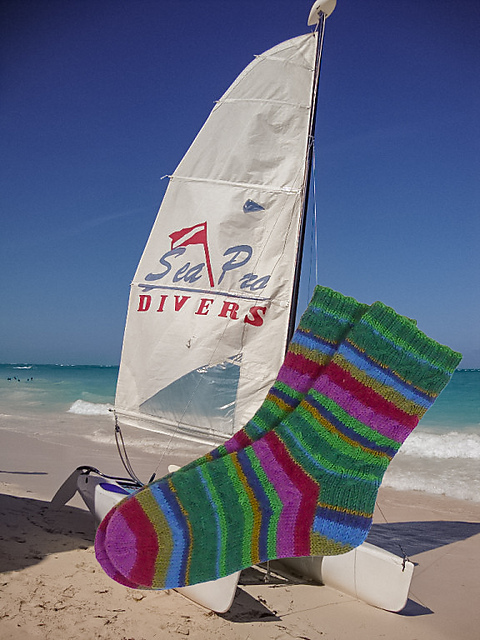 Karibik - Socken mit Farbstreifen