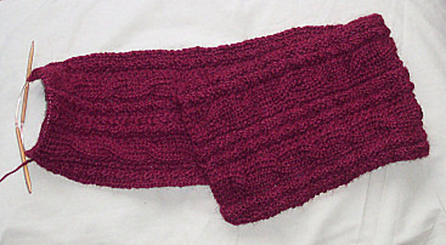 Reversible Cable Red Scarf