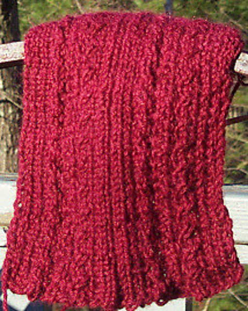 Ribbed Red Scarf