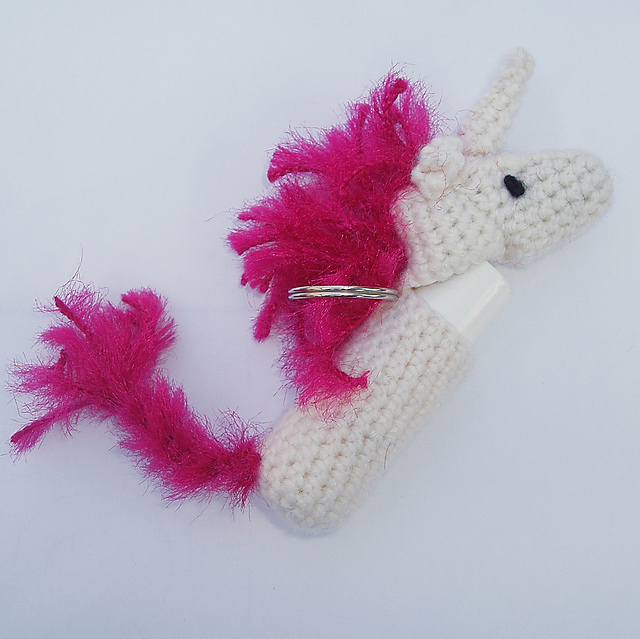 Unicorn Lip Balm Cozy and Finger Puppet