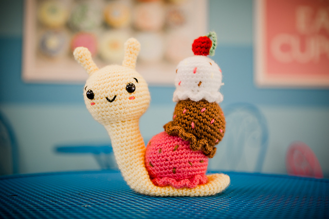 Ravelry: Laci the Banana Split Snail pattern by Knot Bad