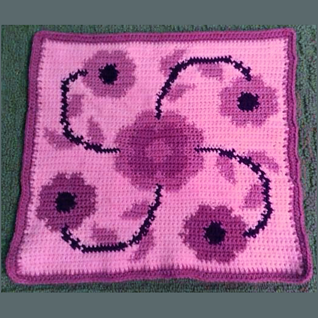 Cro-Quilt Block NT Rose of Sharon