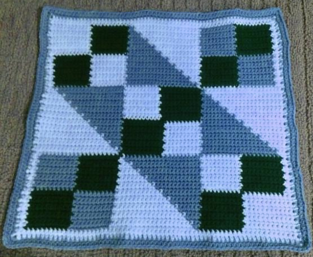 Cro-Quilt Block OT Jacob's Ladder
