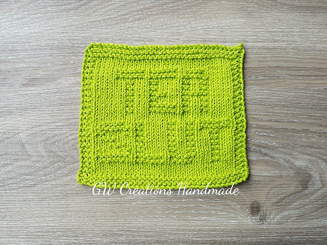 Tea Slut dishcloth