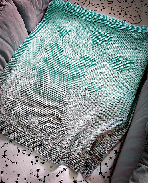 Teddy Bear With Hearts Baby Blanket