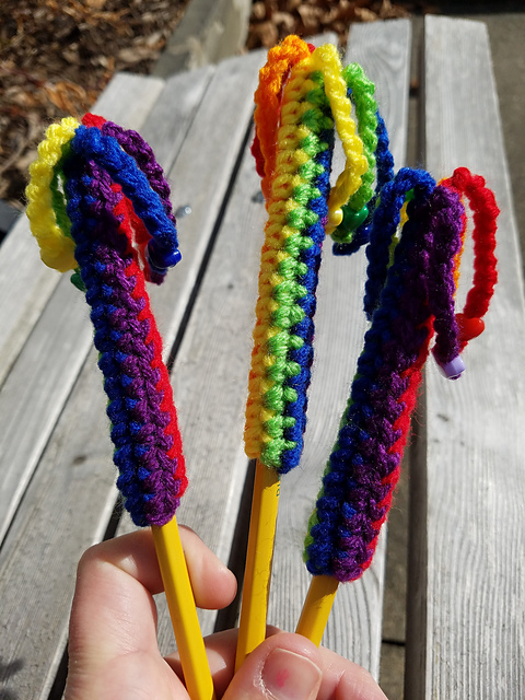 Rainbow Showers Pencil Cozy
