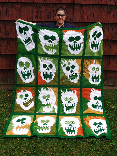 Zombie Skull Artisan Blanket