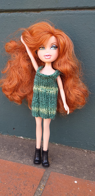 Bratz #B154 Yellow Dress with Wide Rib Stitch