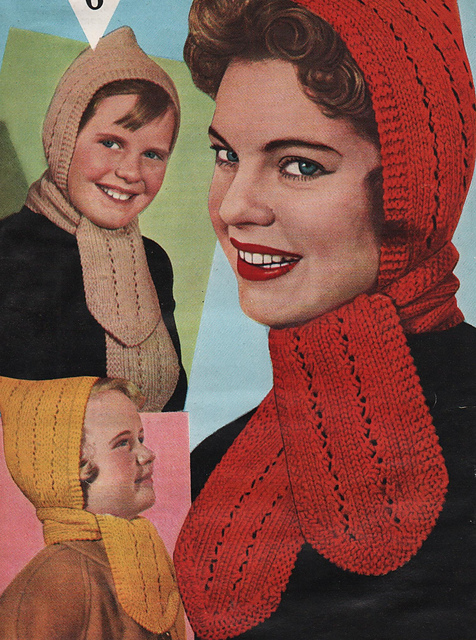 Hood with attached scarf