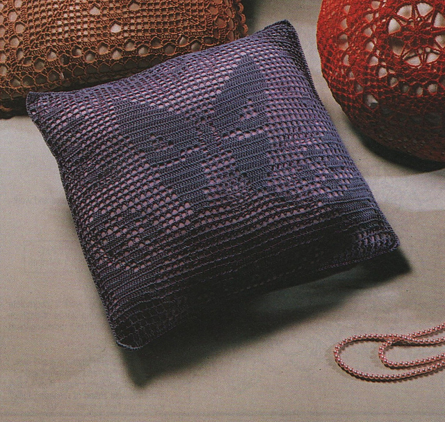 Kissing cousins: mauve butterfly Cushion B
