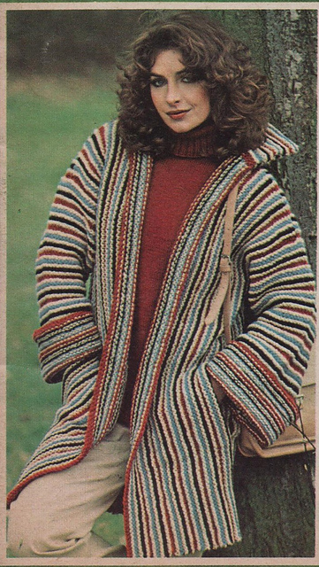 Striped cover coat