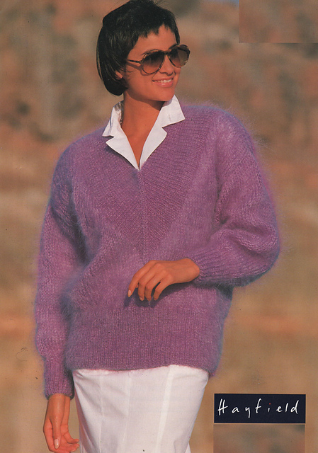 Hayfield mohair knitting pattern for a stylish sweater