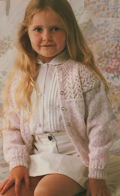 Cardigan with lacy yoke
