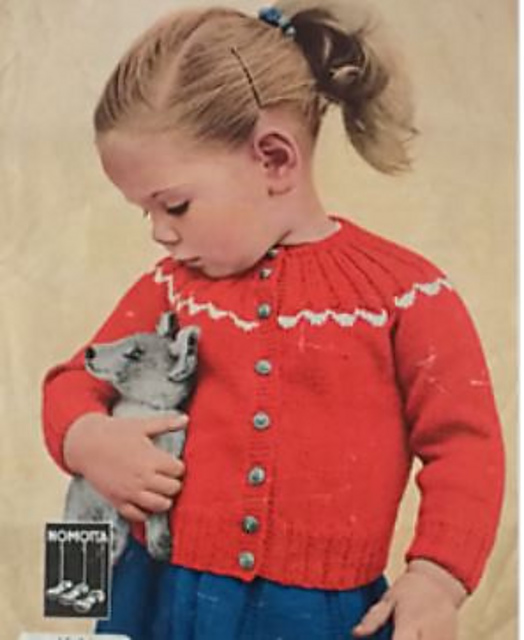Child's cardigan with yoke