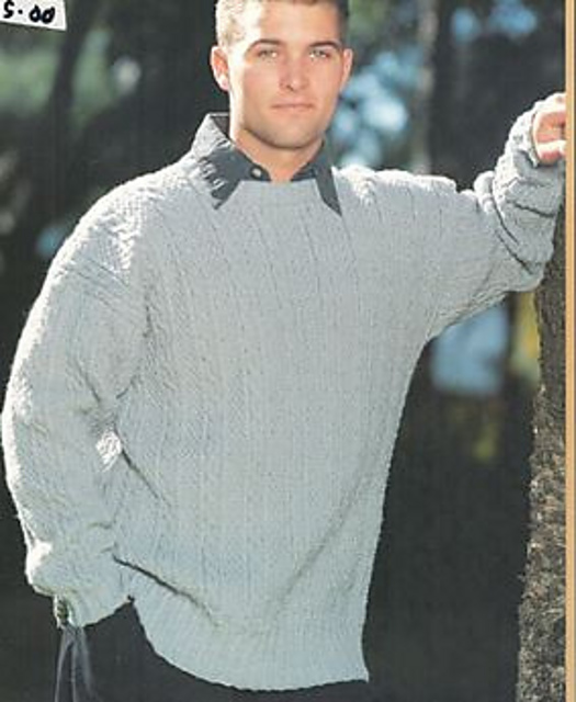 Cable and moss stitch pullover 04.114