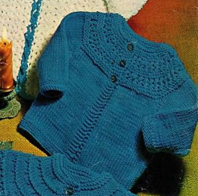 Blue coat with pattern yoke