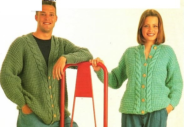 Unisex cable cardigans 92.312