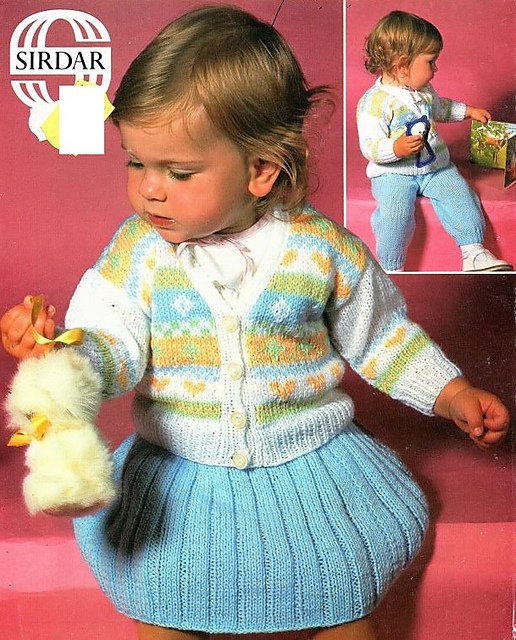 Cardigan, skirt and Trousers
