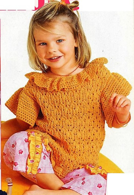 Model 23 Flounce sweater in Mandarine