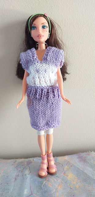 #0213 Lilac/White Top and Skirt