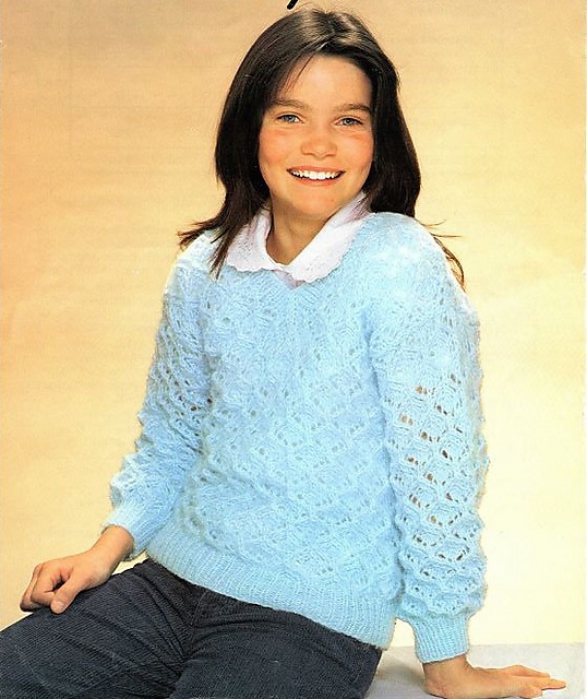Lacy sweater for 7-14 year old