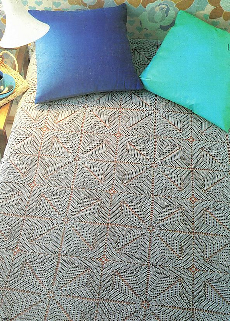 Blue bed-spread