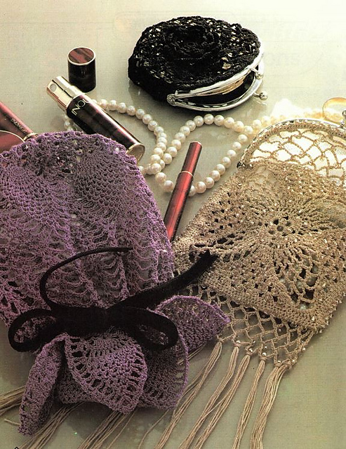 Powder box case, Beige and Violet purses