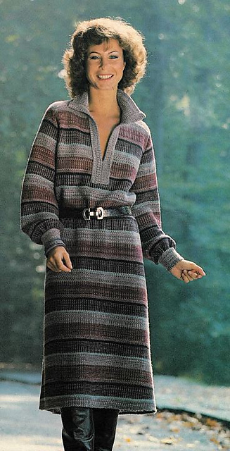 2577 Multi coloured striped tweed dress