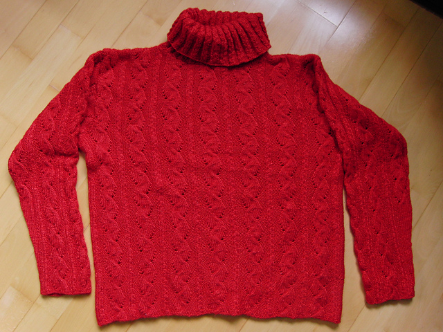 #20 Pulli in Rost mit Ajourmuster