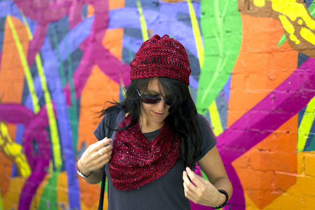 Dropstitch Hat and Cowl with Beads