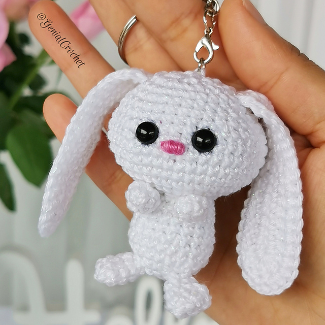 Ravelry: No Sew Floppy Bunny Keychain pattern by Sandra Tsotsoriya