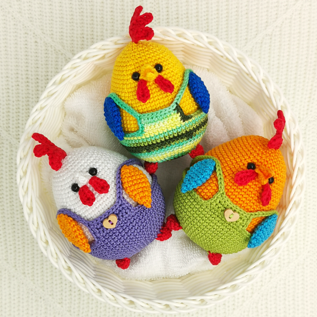 Easter Rooster in Overalls