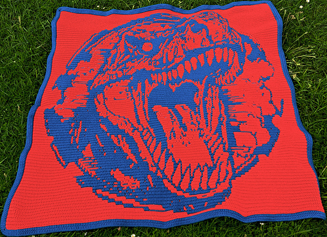 Roar | T-Rex Dinosaur Overlay Mosaic Blanket