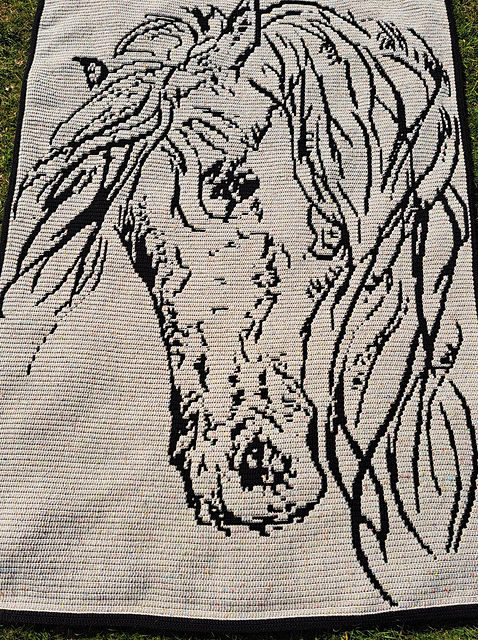 Whispering Mane | Horse Overlay Mosaic Blanket