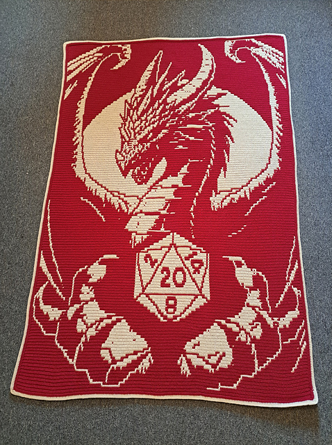 Draconic Dice | Dragon Overlay Mosaic Blanket